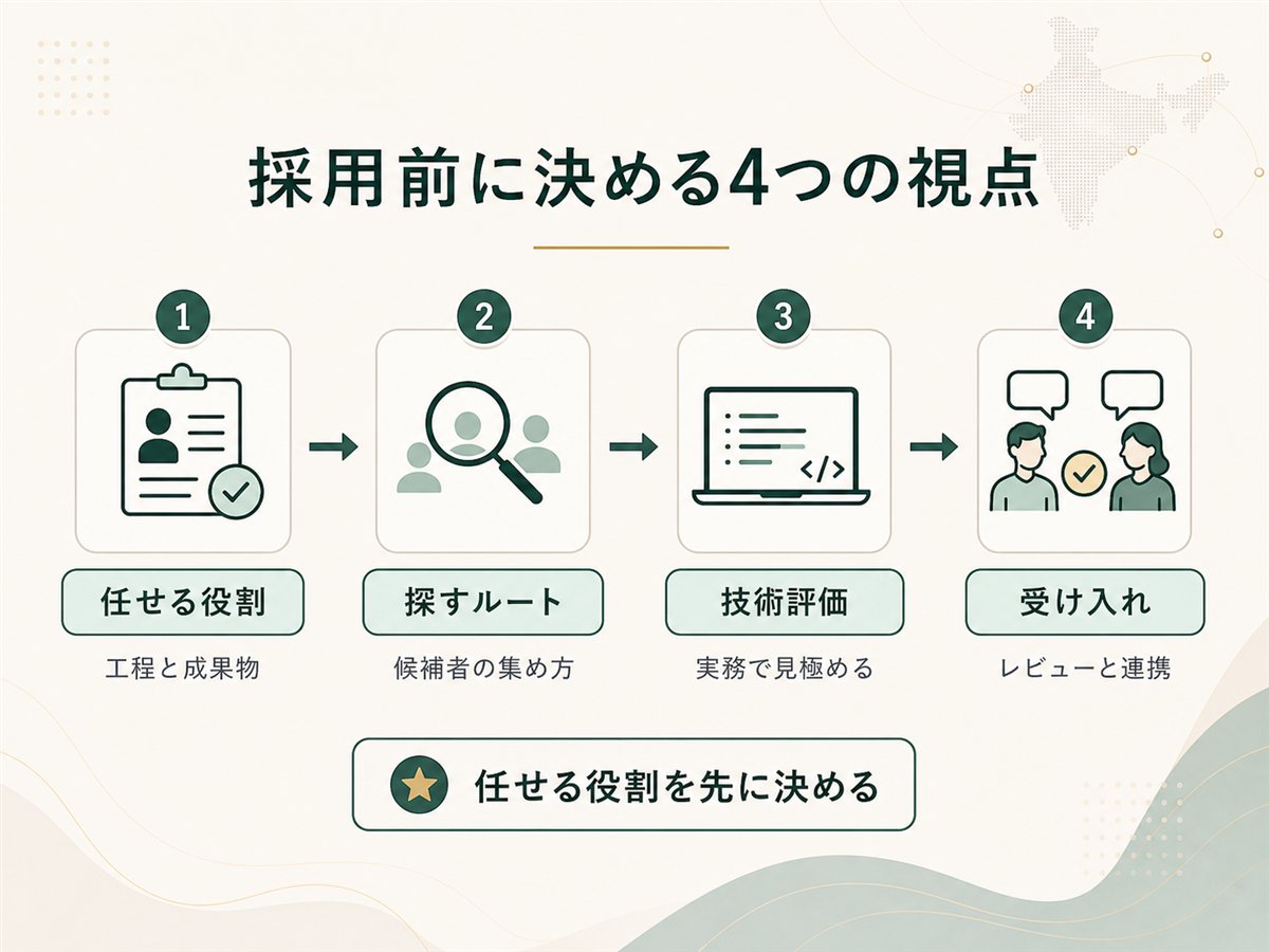 インド人エンジニア採用で経験者を見極める方法を整理したインフォグラフィック